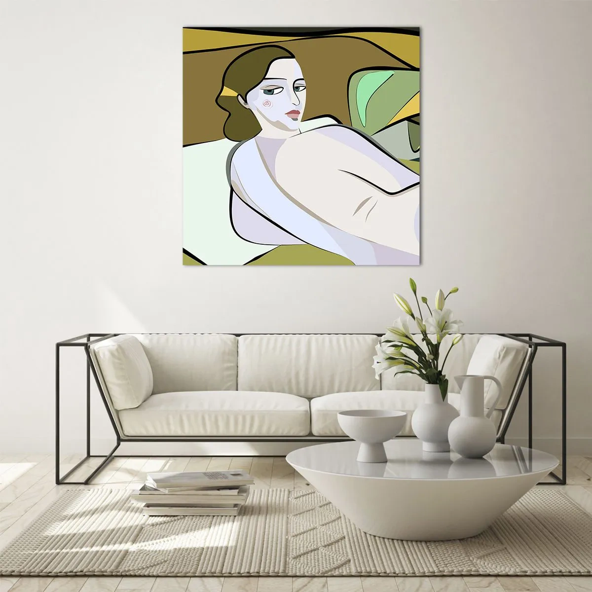 Schilderen op glas - Intiem portret - 50x50 cm