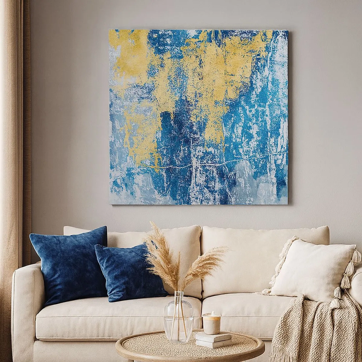 Schilderen op canvas - Abstractie vol met weer - 30x30 cm