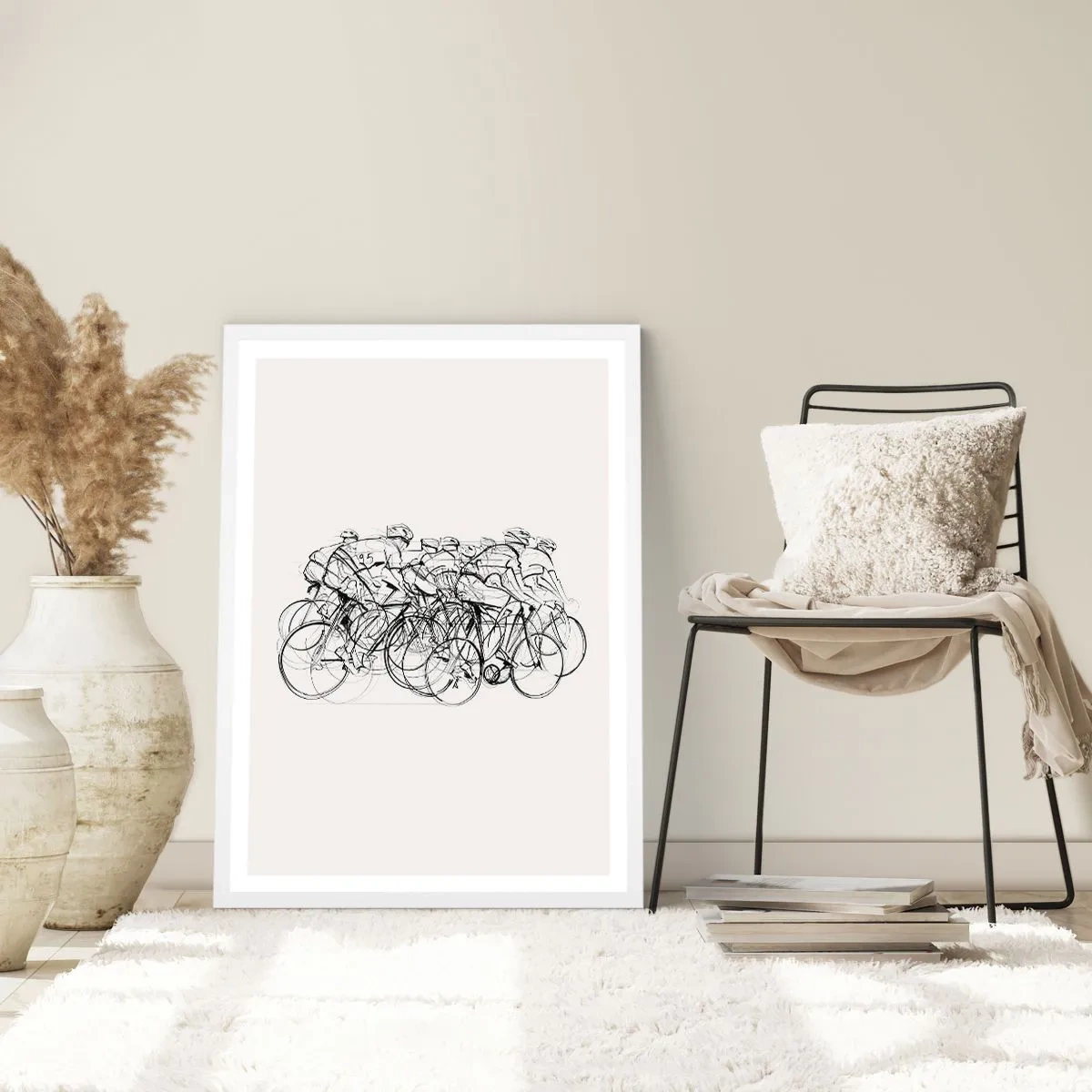 Poster in een witte lijst - Samen als team - 70x100 cm