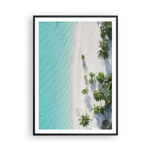 Poster in een zwarte lijst - Een vakantie in het paradijs - 70x100 cm