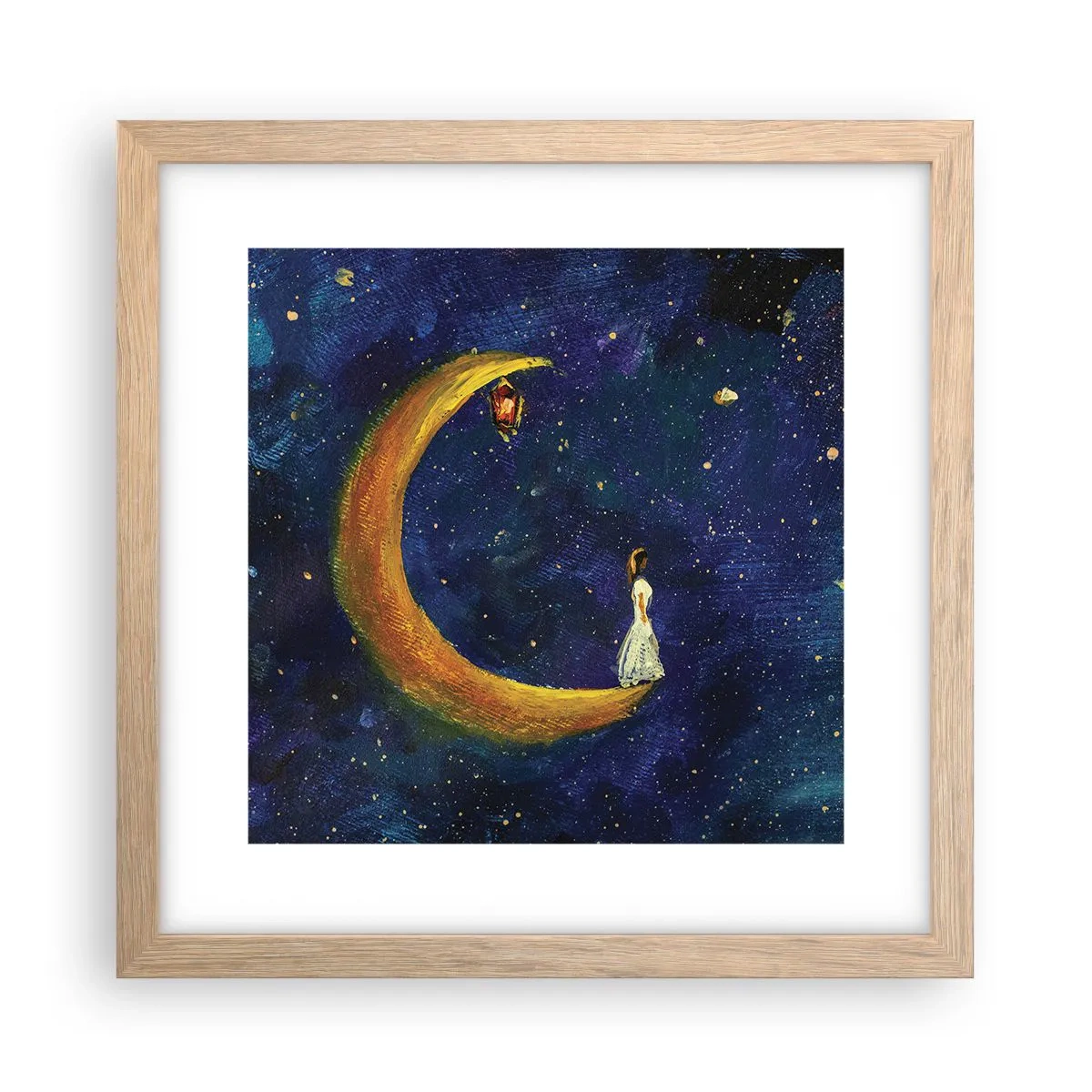 Een poster in een licht eiken lijst - De roep van de wereld - 30x30 cm