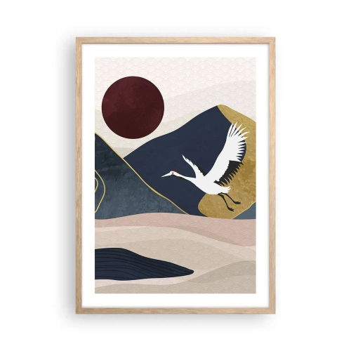 Een poster in een licht eiken lijst - Het is weer een dag GEGAAN - 50x70 cm