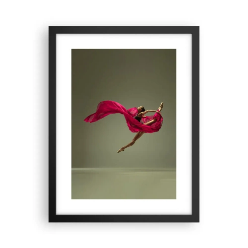 Poster in een zwarte lijst - Dansende vlam - 30x40 cm