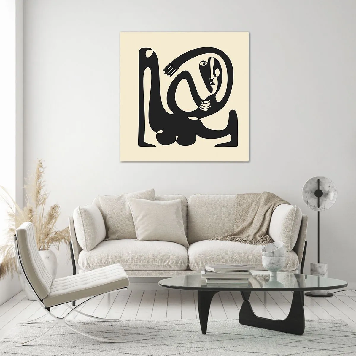 Schilderen op glas - Bijna Picasso - 50x50 cm