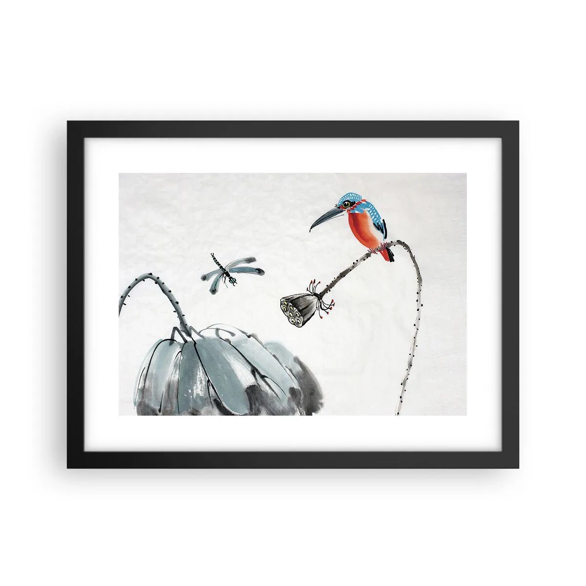 Poster in een zwarte lijst - Het leven van de weide - 40x30 cm