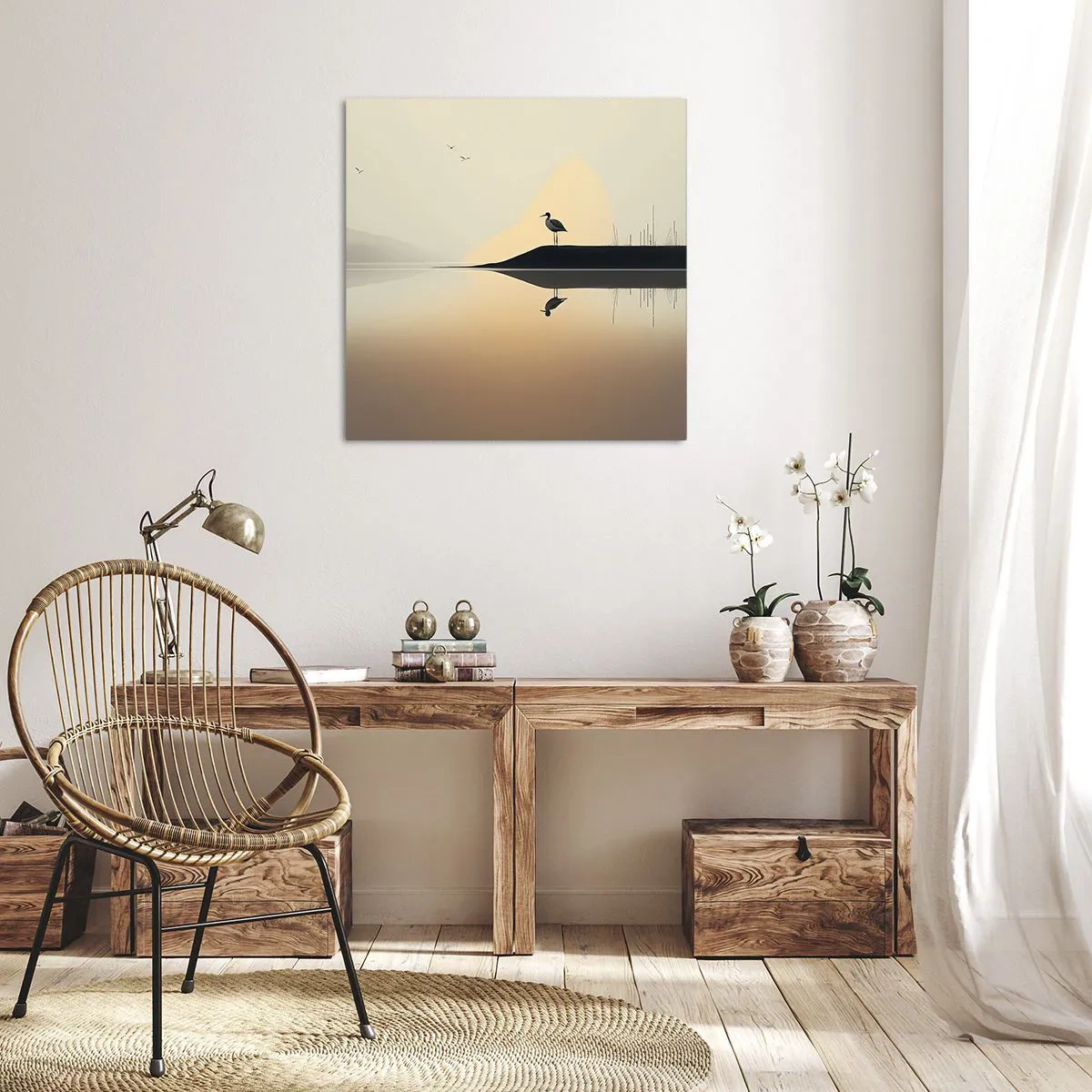 Schilderen op canvas - Heer op het meer - 70x70 cm