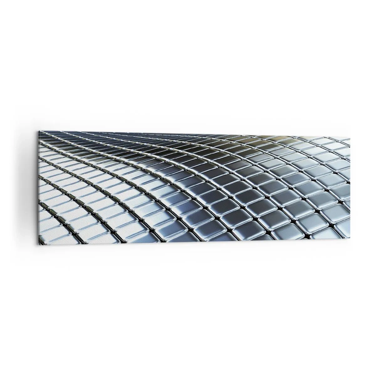 Schilderen op canvas - Metallic zilveren golf - 160x50 cm