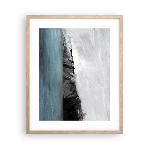 Een poster in een licht eiken lijst - Water – aarde: botsing der elementen - 40x50 cm