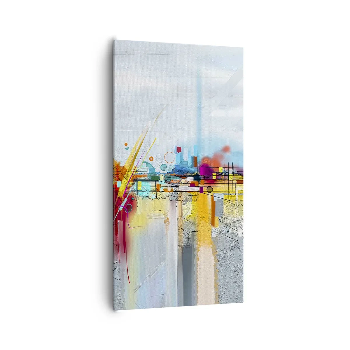 Schilderen op canvas - Brug van vreugde bij de rivier van het leven - 65x120 cm