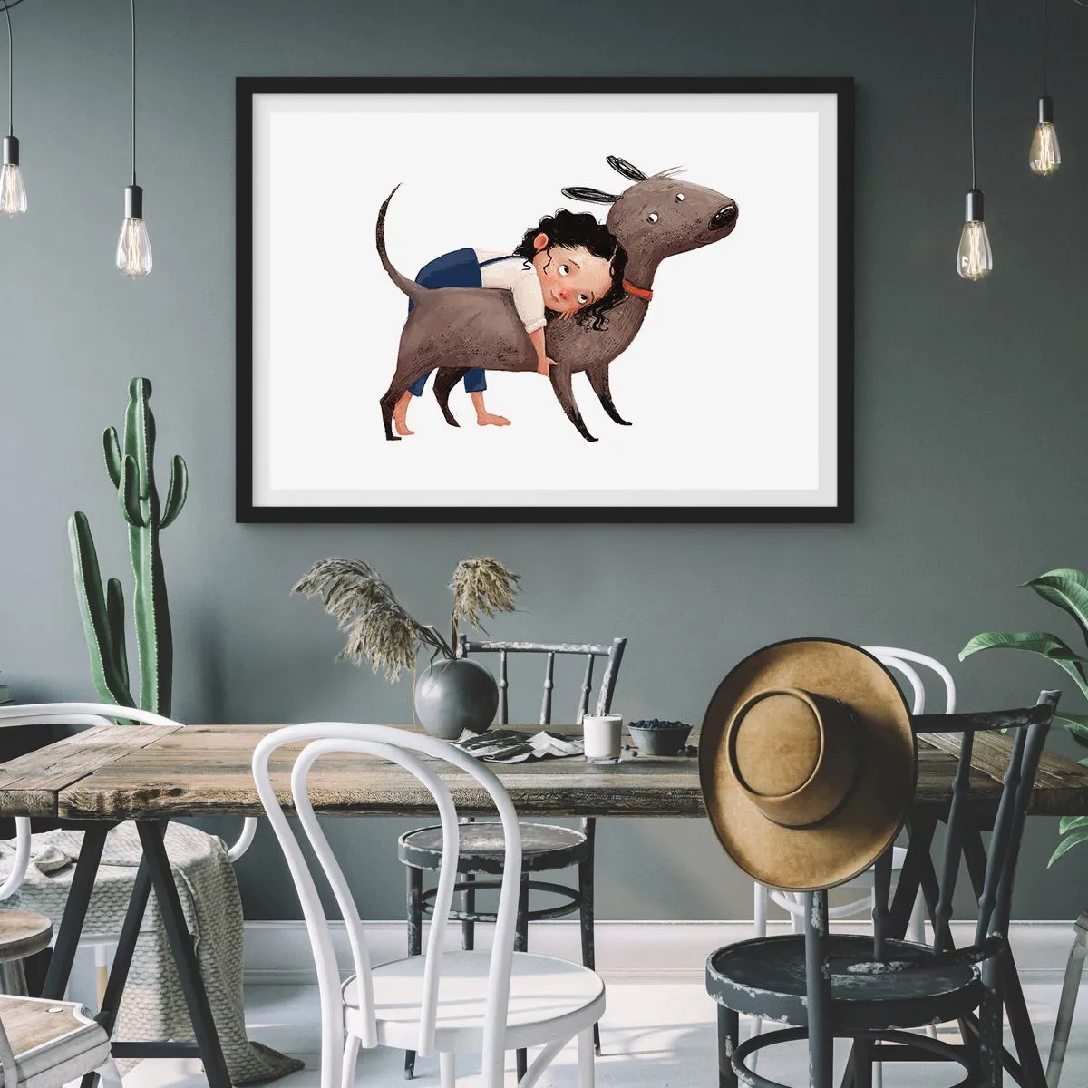 Poster in een zwarte lijst - Beste vrienden - 70x50 cm