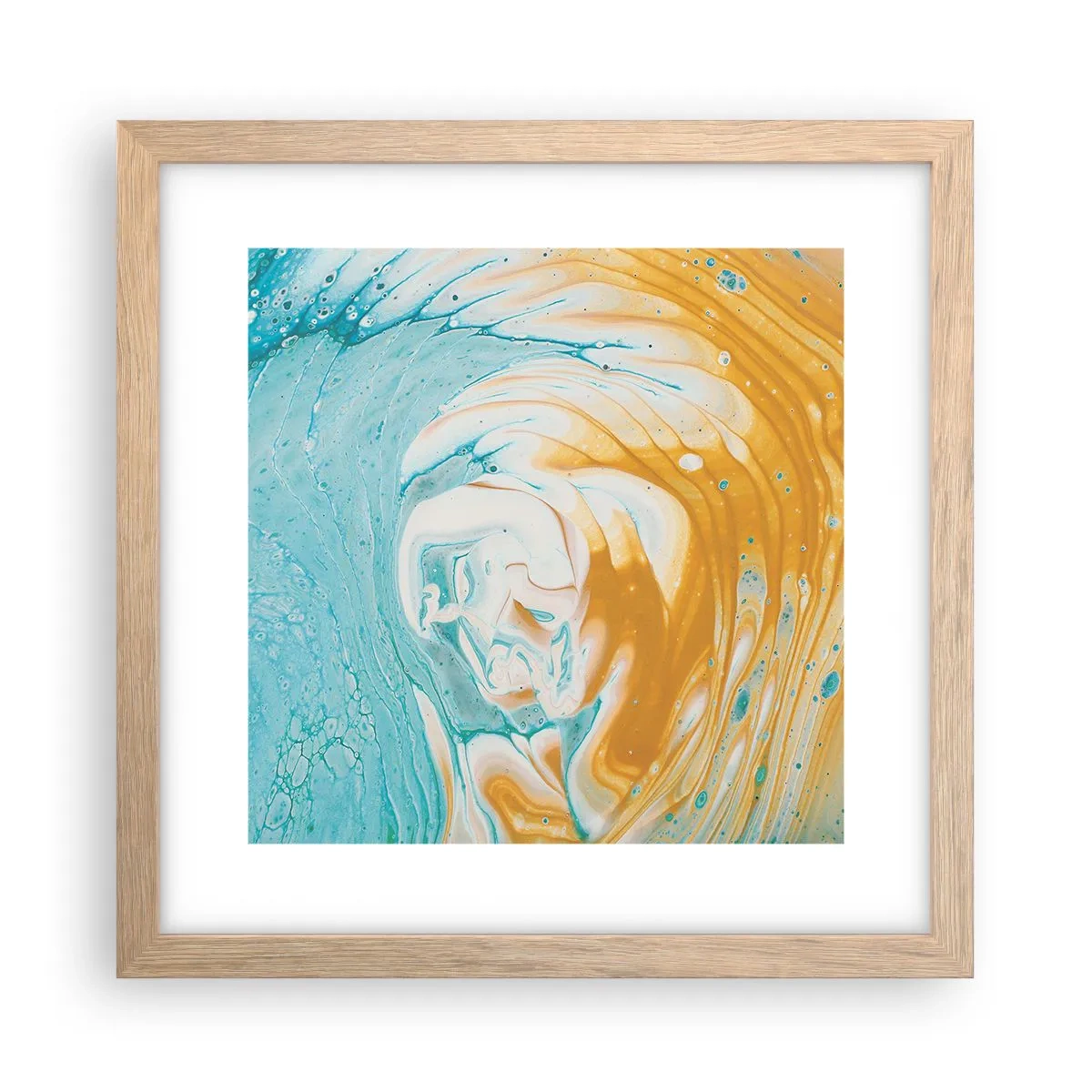 Een poster in een licht eiken lijst - Pastel werveling - 30x30 cm