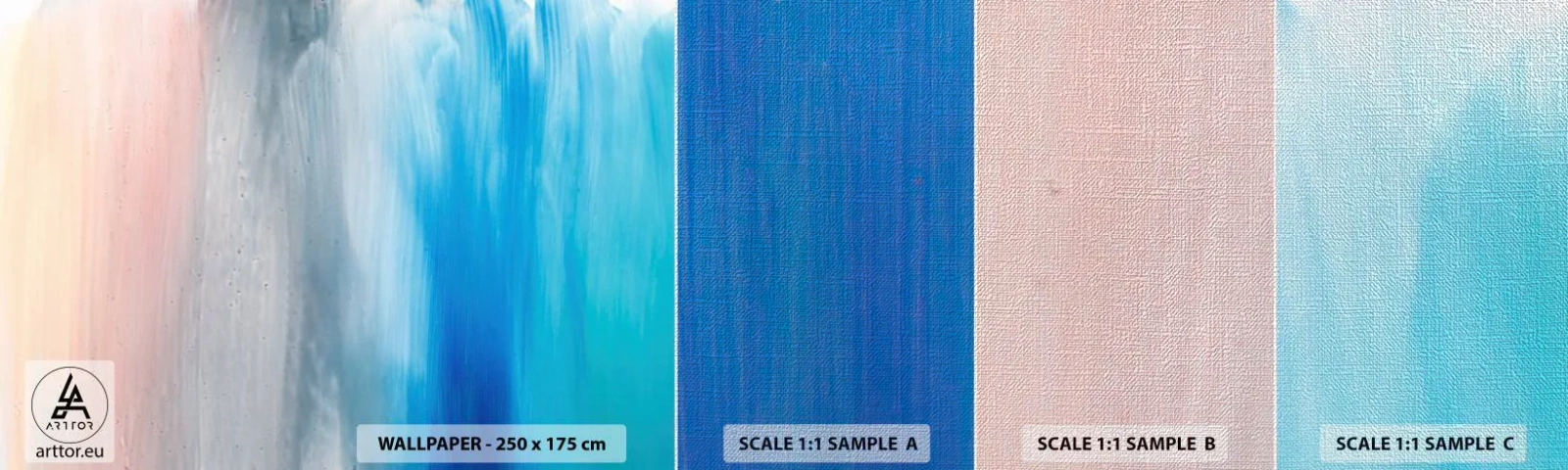 Fotobehang Monster Premium Canvas - Elementen: lucht - Abstractie, Deel, Pastel - 100x30 cm