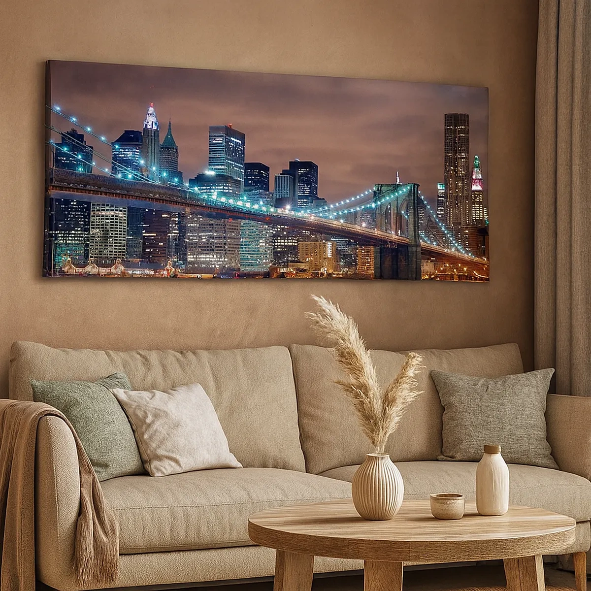 Schilderen op canvas - Lichten van een grote stad  - 30x30 cm