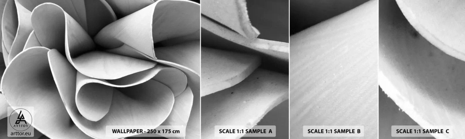 Fotobehang Staaltje Standard Eco - Het gebeurt in de ruimte - Abstractie, Deel, Zwart en wit - 100x30 cm