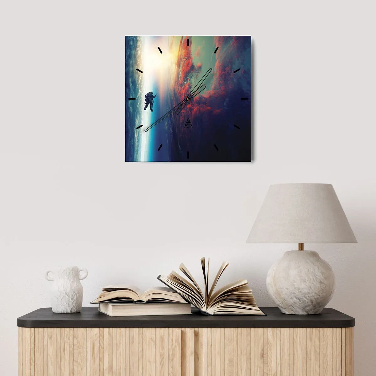 Wandklok - Klok - Ga het universum tegemoet - 30x30 cm