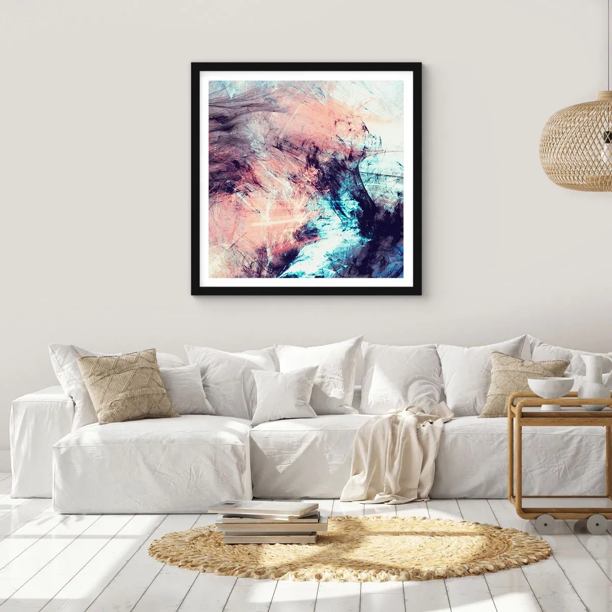 Poster in een zwarte lijst - Voel de wind - 30x30 cm