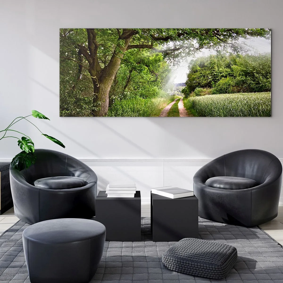 Schilderen op glas - Et in Arcadia ego - 100x40 cm
