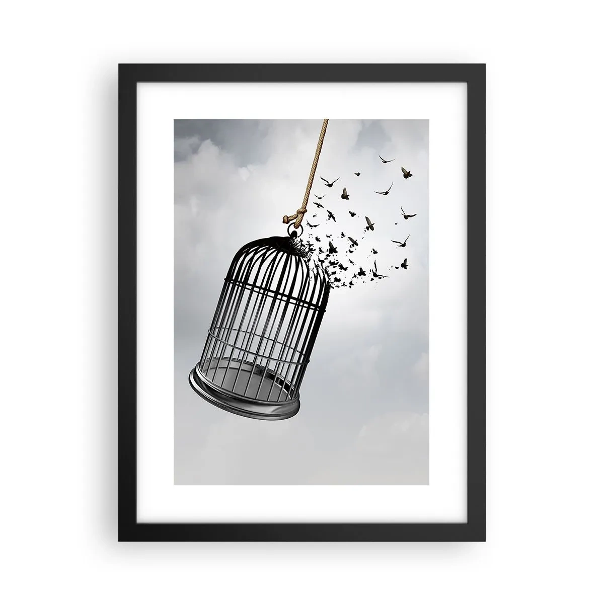 Poster in een zwarte lijst - Geloof ... Hoop ... Vrijheid! - 30x40 cm
