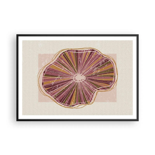 Poster in een zwarte lijst - Stralende abstractie - 100x70 cm