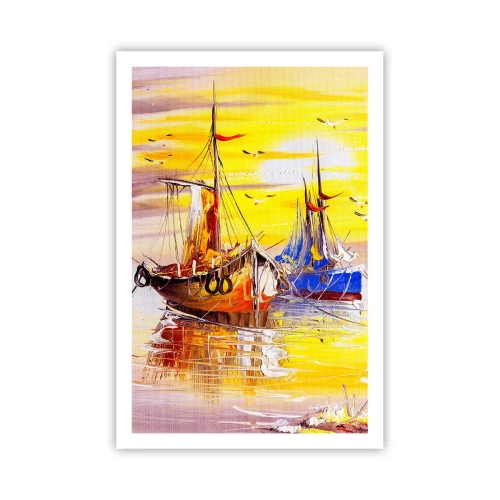 Poster - Een welverdiende rust in de haven - 61x91 cm