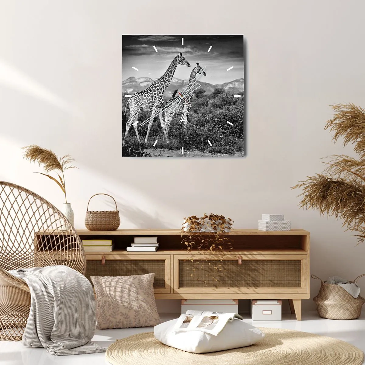 Wandklok - Klok - Hoge sferen in Afrika - 30x30 cm