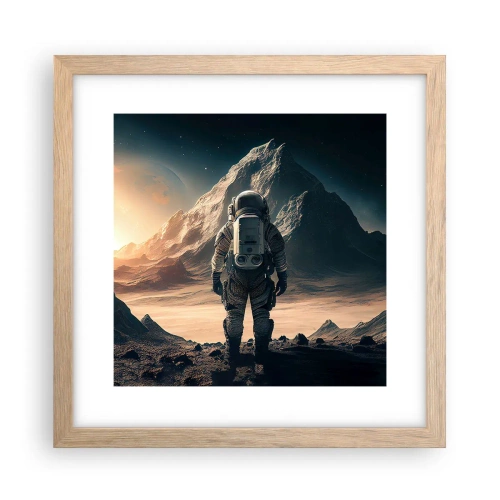 Een poster in een licht eiken lijst - Nieuwe uitdaging - 30x30 cm