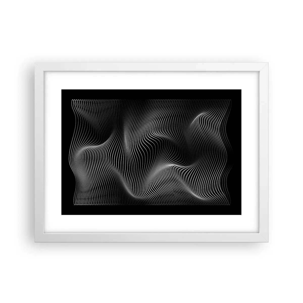 Poster in een witte lijst - Dans van licht in de ruimte - 40x30 cm