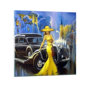 Schilderen op glas - Nocturne voor viool en liefde - 70x70 cm