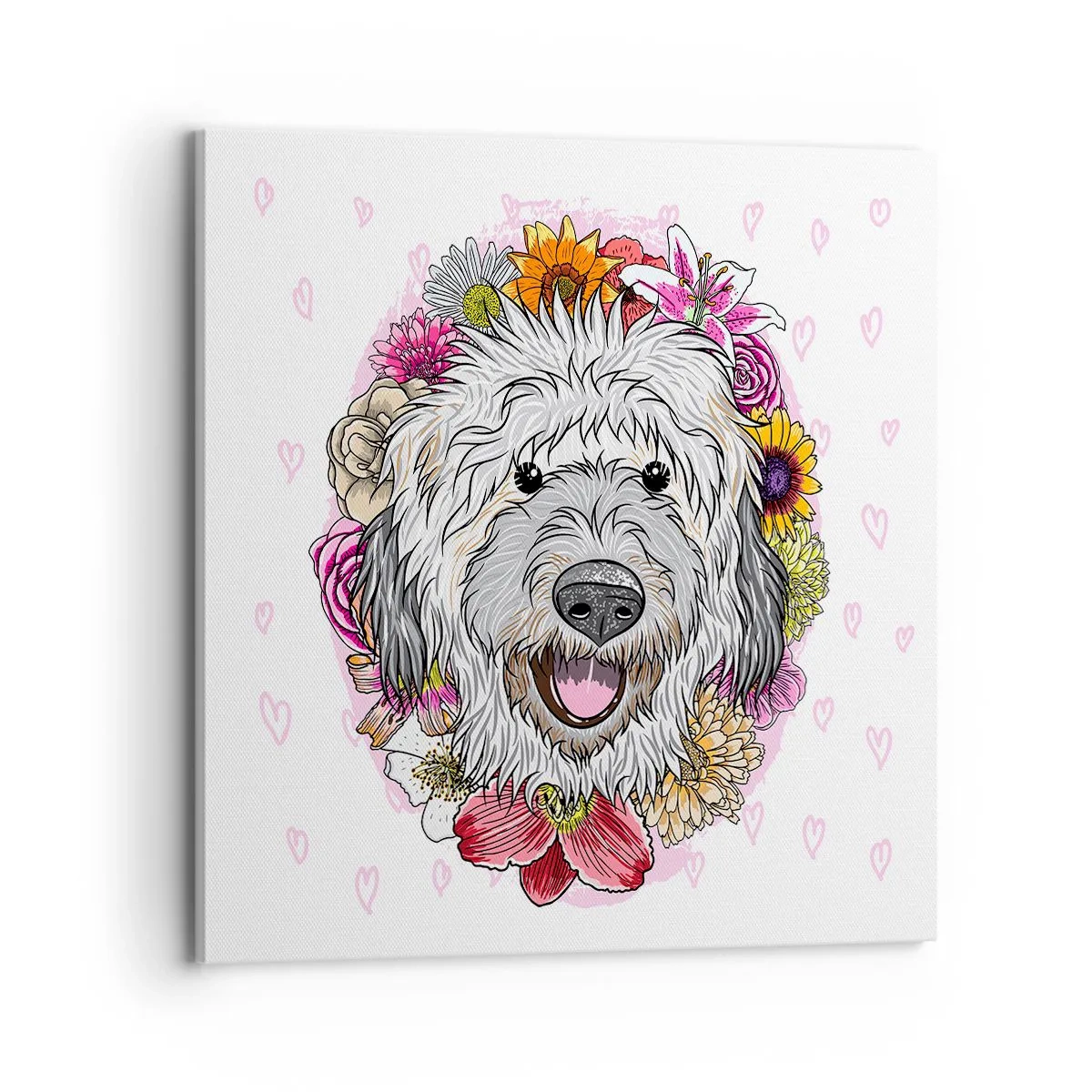 Schilderen op canvas - Puppy vreugde - 70x70 cm