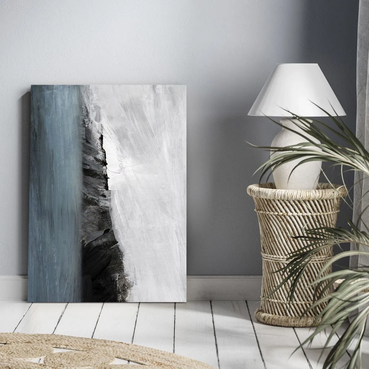 Schilderen op canvas - Water – aarde: botsing der elementen - 70x100 cm