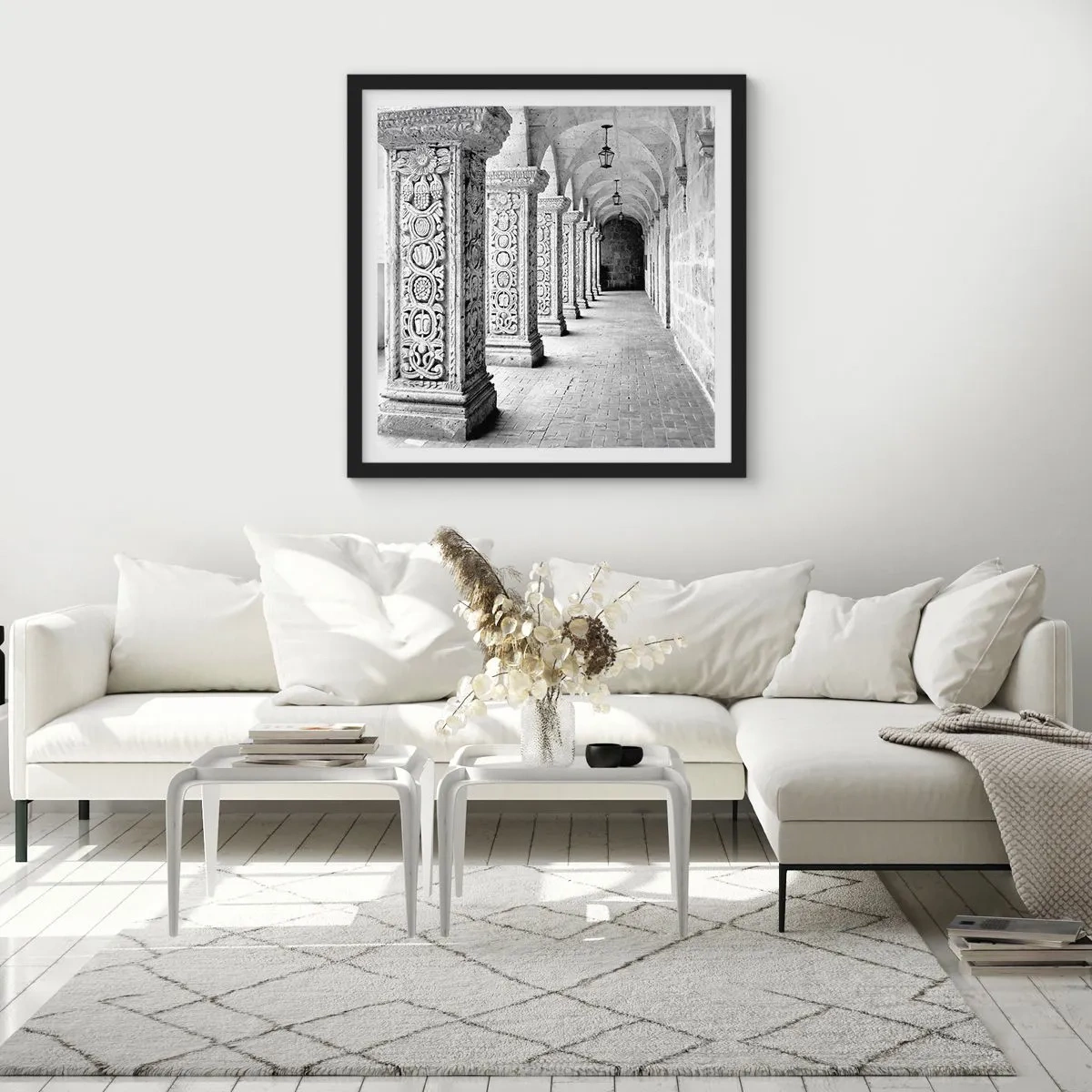 Poster in een zwarte lijst - En waar naar toe….? - 60x60 cm