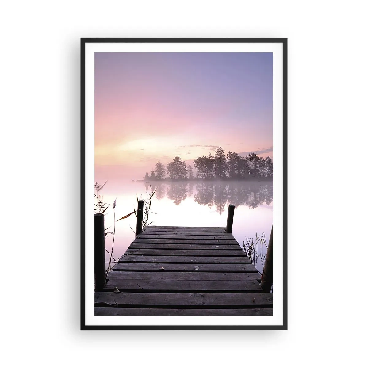 Poster in een zwarte lijst - Van de lila mist... - 70x100 cm