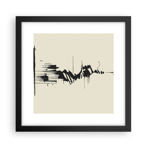Poster in een zwarte lijst - Overhaaste abstractie - 30x30 cm
