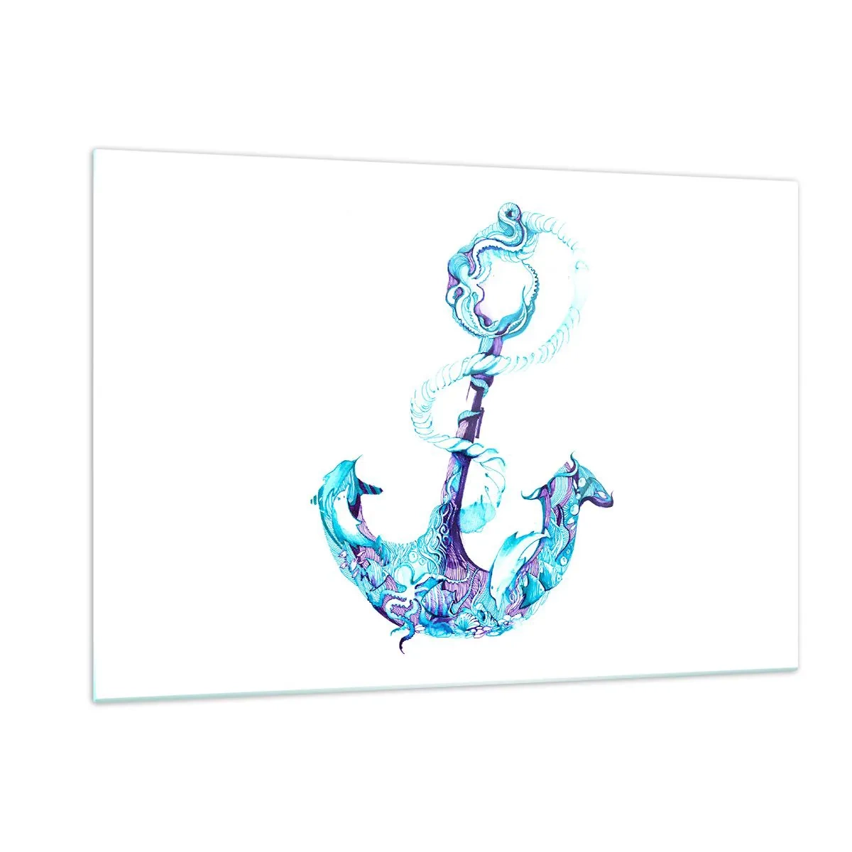 Schilderen op glas - De vertrouweling van de geheimen van de zee - 120x80 cm