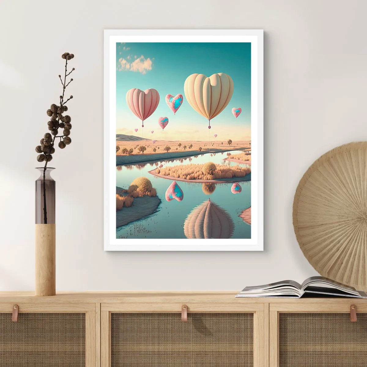 Poster in een witte lijst - Liefde laat je vliegen - 40x50 cm