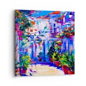 Schilderen op canvas - Impressie - een Italiaanse straat - 30x30 cm