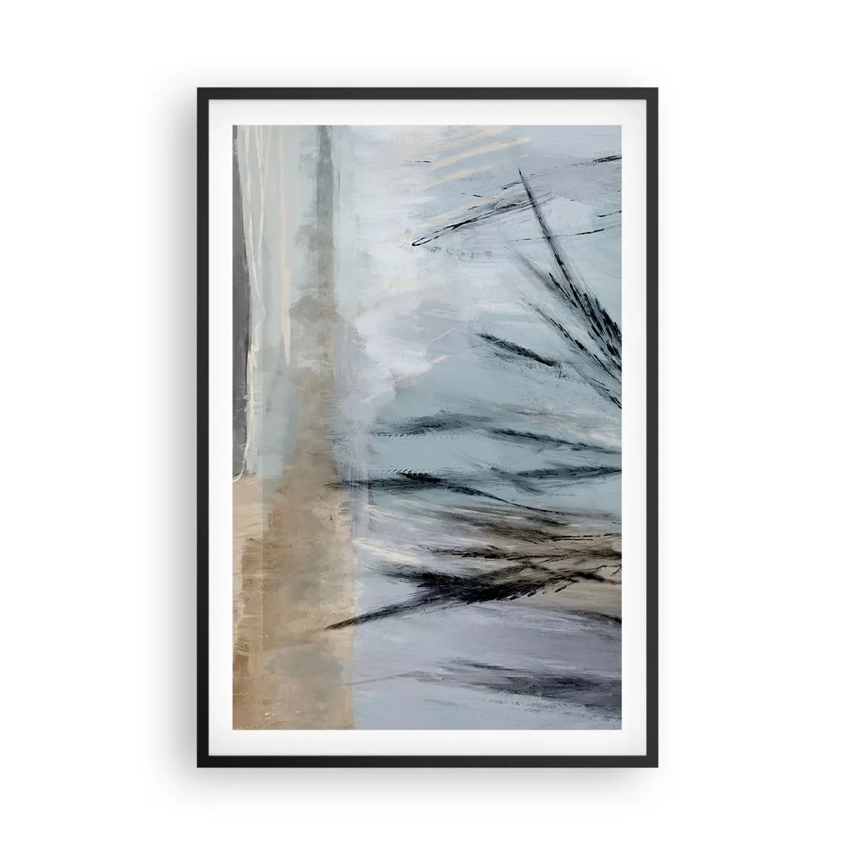 Poster in een zwarte lijst - Wintervelden - 61x91 cm