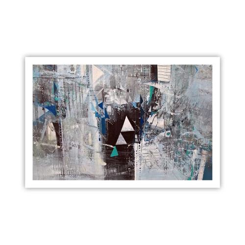 Poster - Overschrijvende volgorde van driehoeken - 91x61 cm