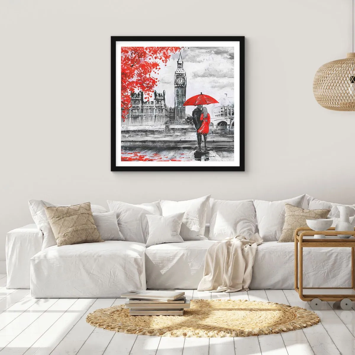 Poster in een zwarte lijst - Verliefd op Londen - 30x30 cm