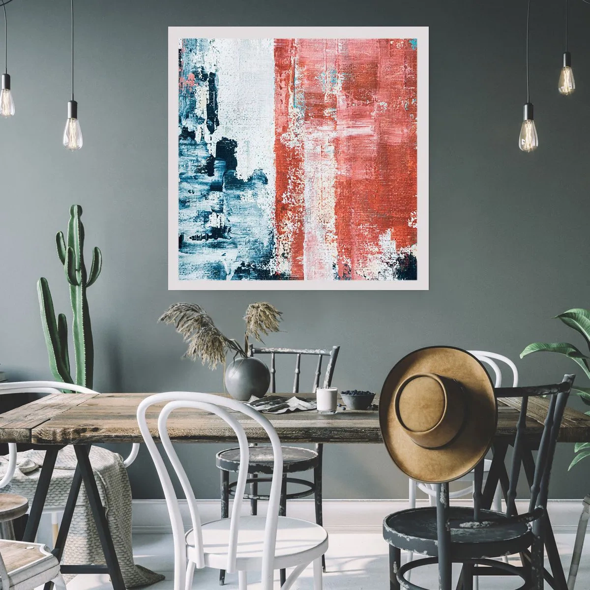 Poster - Fifty Fifty abstract - 30x30 cm