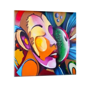 Schilderen op glas - Aanraken met kleur - 70x70 cm