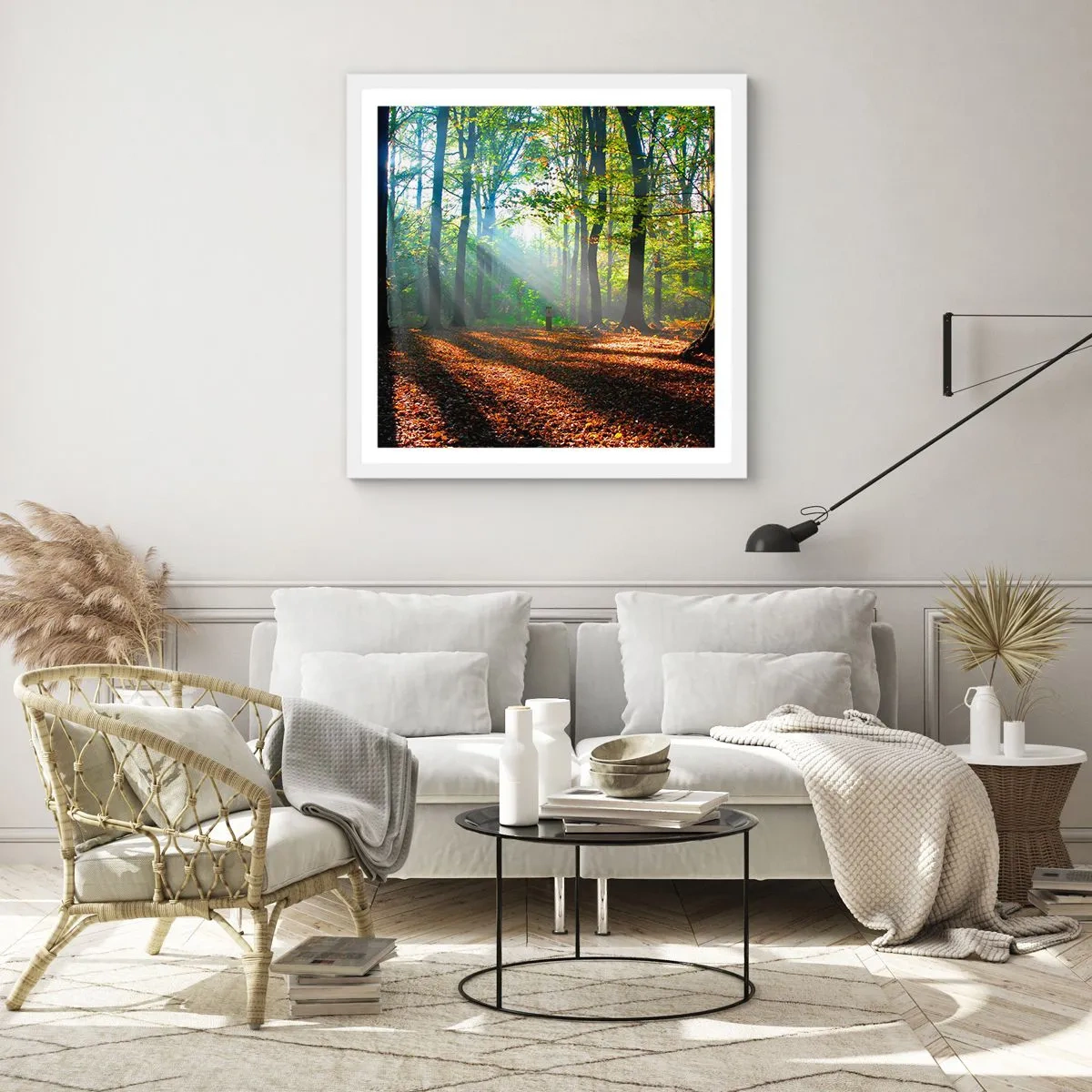 Poster in een witte lijst - Lichten en schaduwen - 30x30 cm