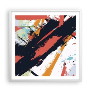 Poster in een witte lijst - Dynamische compositie - 60x60 cm