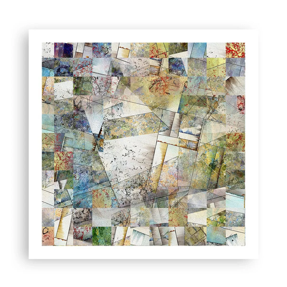 Poster - Geometrische schuifeling - 60x60 cm