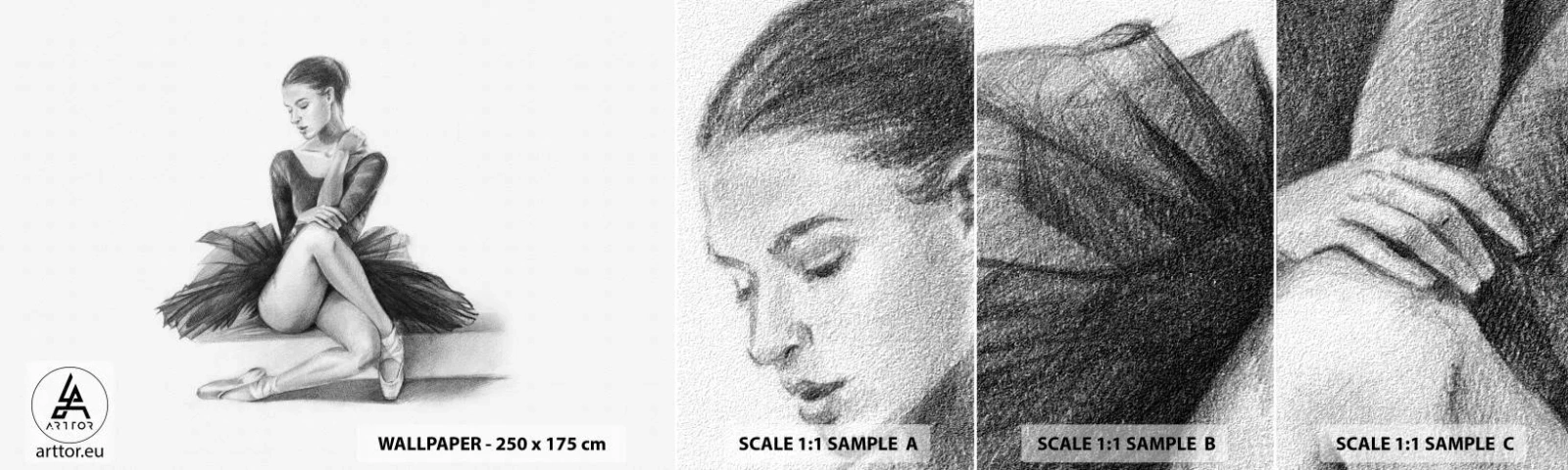 Fotobehang Monster Zelfklevend Deluxe Sticker - Betoverd door de dans - Ballerina, Dans, Ballet - 100x30 cm