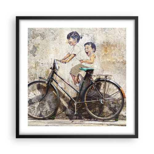 Poster in een zwarte lijst - Waar of niet waar? - 50x50 cm