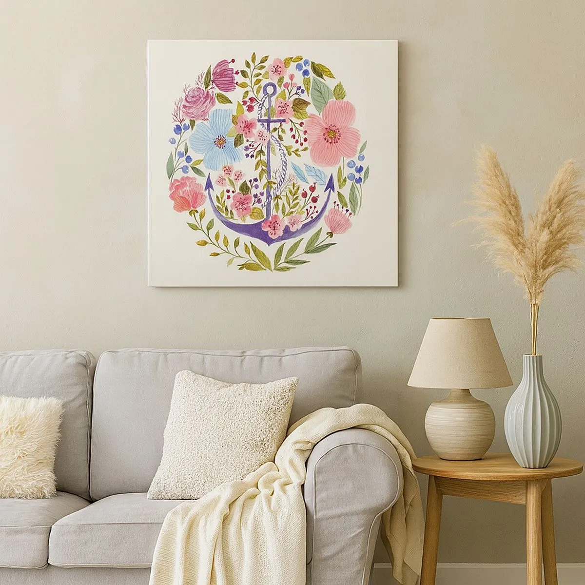 Schilderen op canvas - Goede droom van zeeman - 30x30 cm