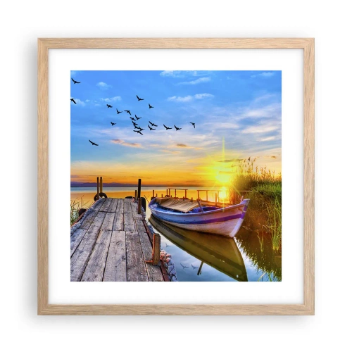 Een poster in een licht eiken lijst - Ik zie je morgen - 40x40 cm