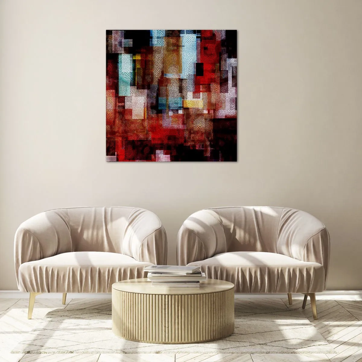 Schilderen op glas - Het is een allegaartje - 70x70 cm