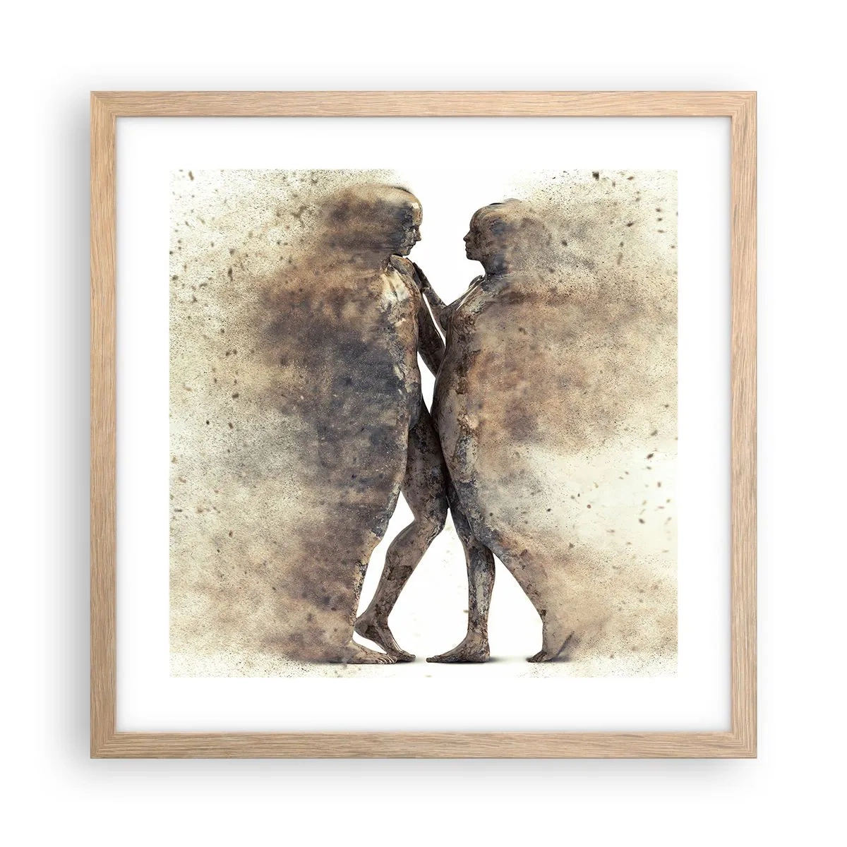 Een poster in een licht eiken lijst - Ze verrezen uit het stof tot liefde - 40x40 cm